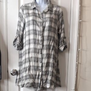 Everleigh Monochrome Plaid Shirt Dress